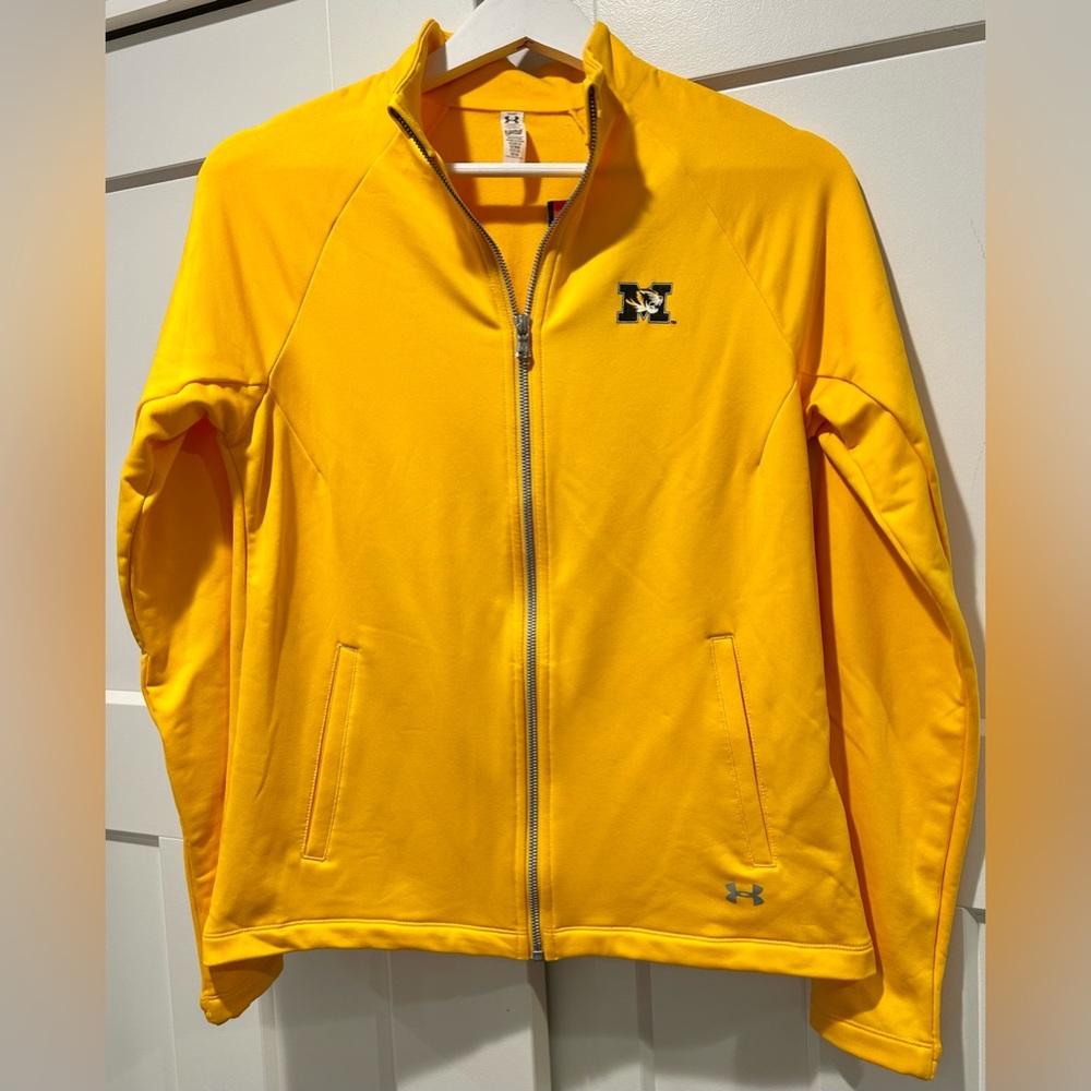 Missouri Tigers Under Armour Women’s Yellow Full Zip Jacket w/Pockets, Sz M, NWT